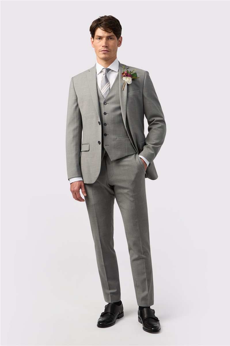  Tailored Fit Cool Grey Texture Trouser