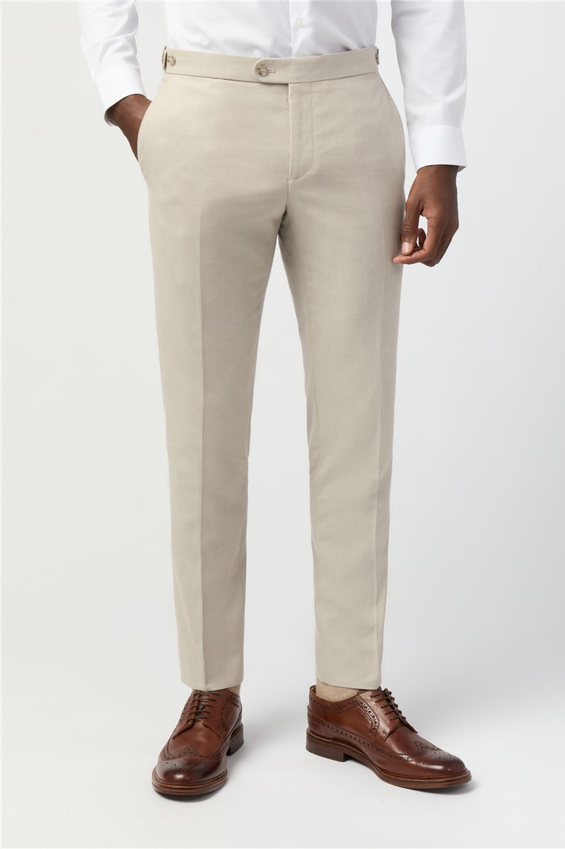  Tailored Fit Stone Linen Suit