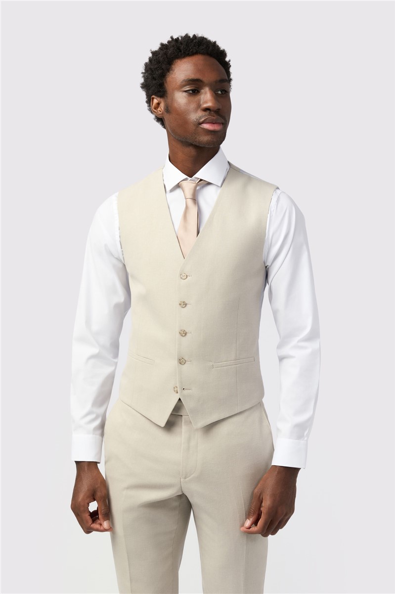 Tailored Fit Stone Linen Suit