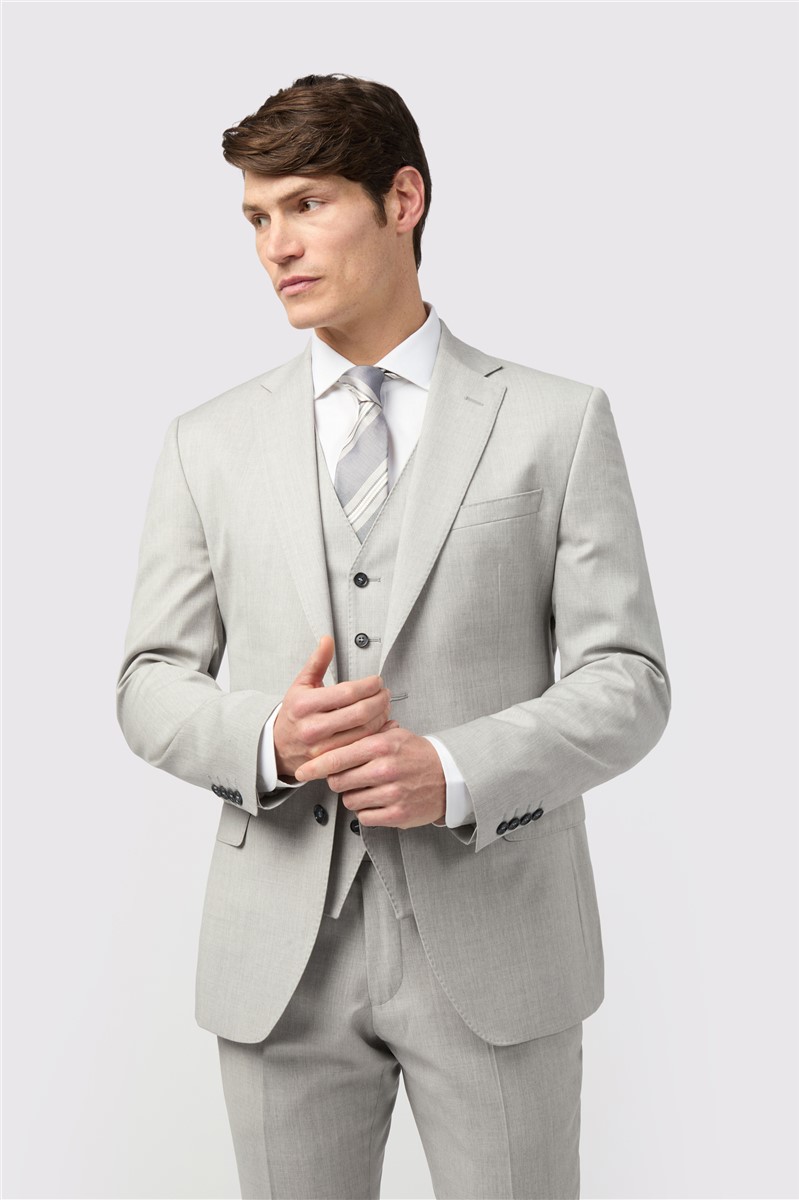  Tailored Fit Italian Grey Twill Waistcoat
