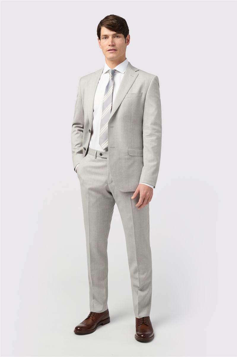  Tailored Fit Italian Grey Twill Waistcoat