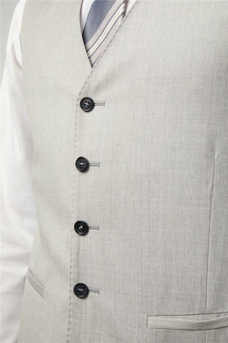  Tailored Fit Italian Grey Twill Waistcoat