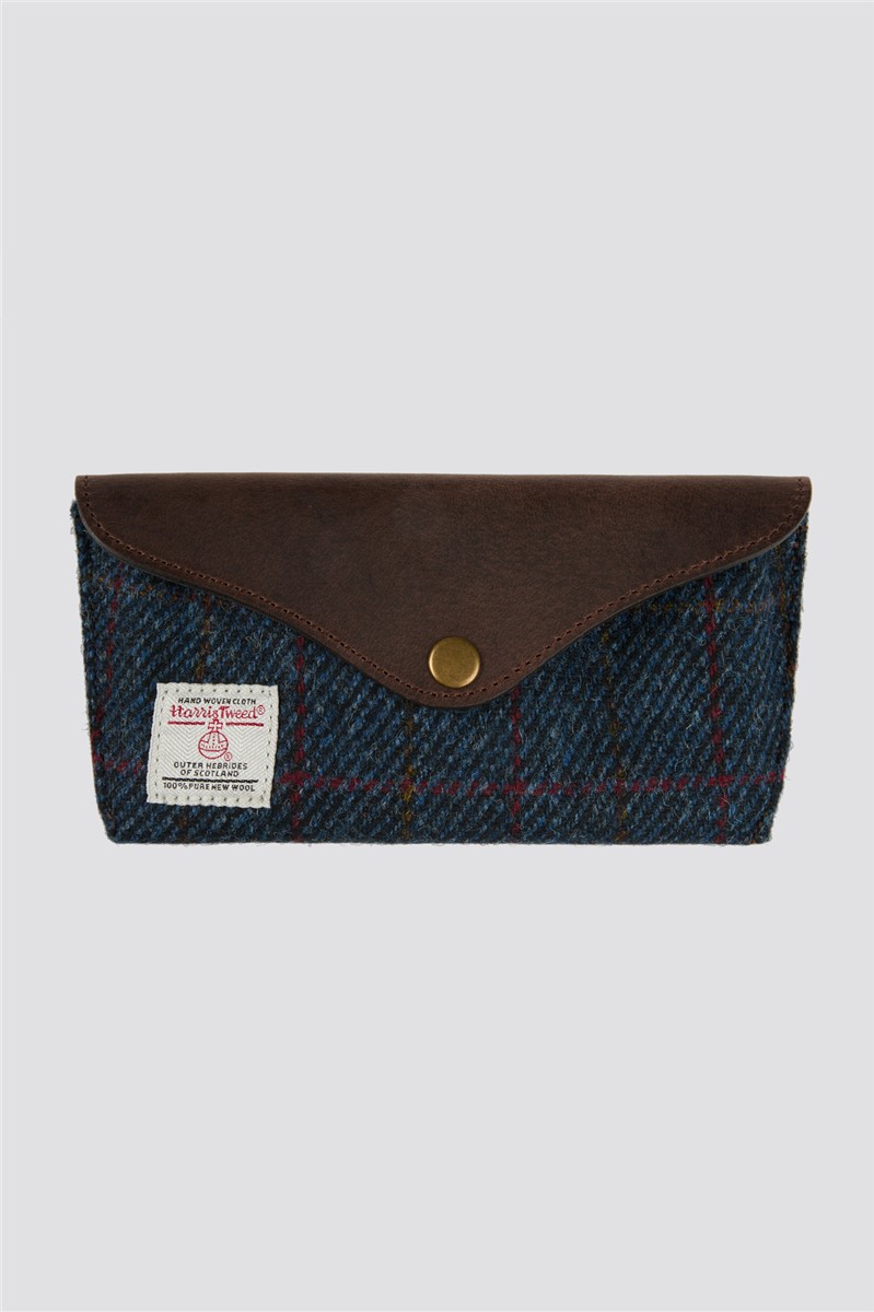  Harris Tweed Navy Glasses Case