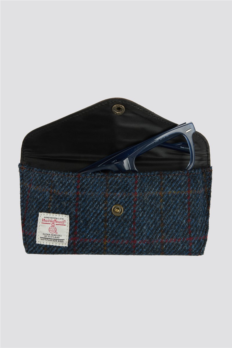  Harris Tweed Navy Glasses Case