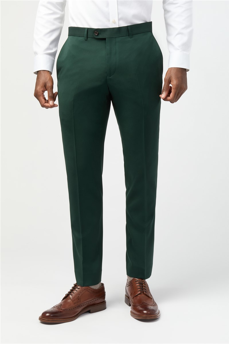  Tailored Fit Italian Super 100'S Bottle Green Twill Suit