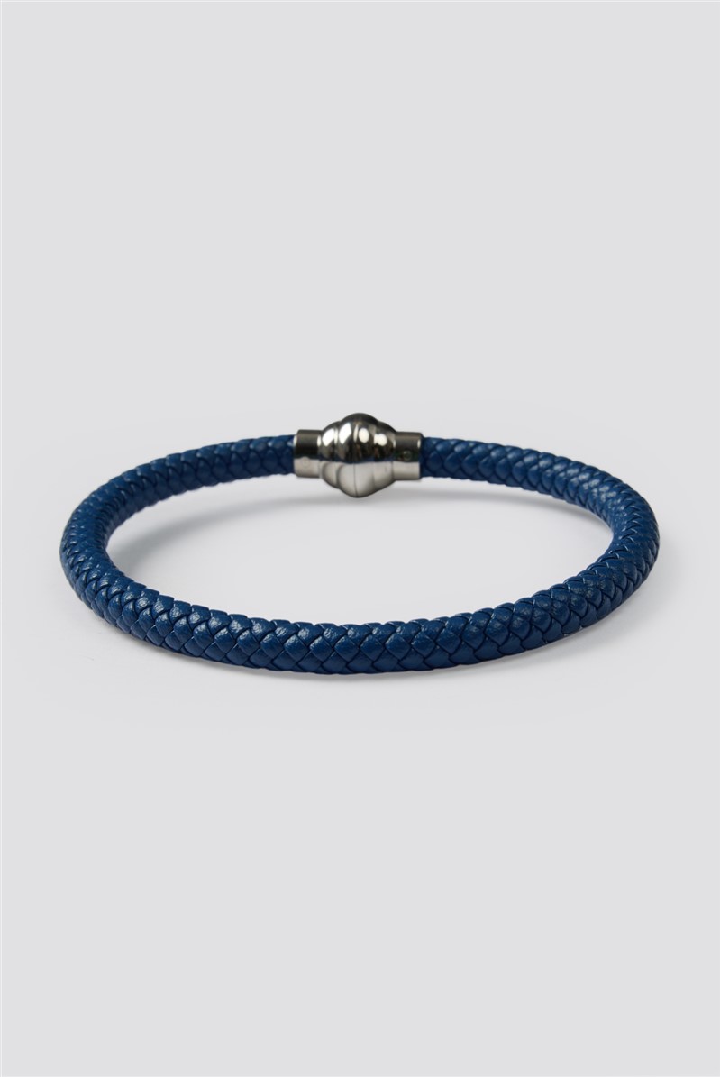 Blue Leather Bracelet