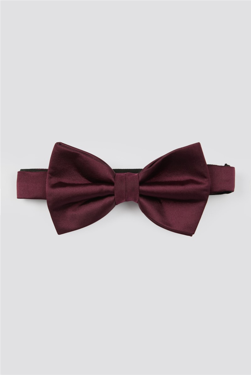  Burgundy Satin Bow Tie