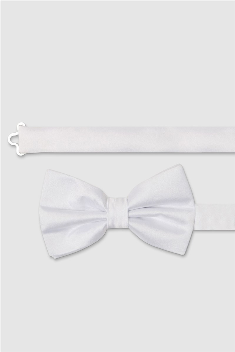  White Satin Bow Tie