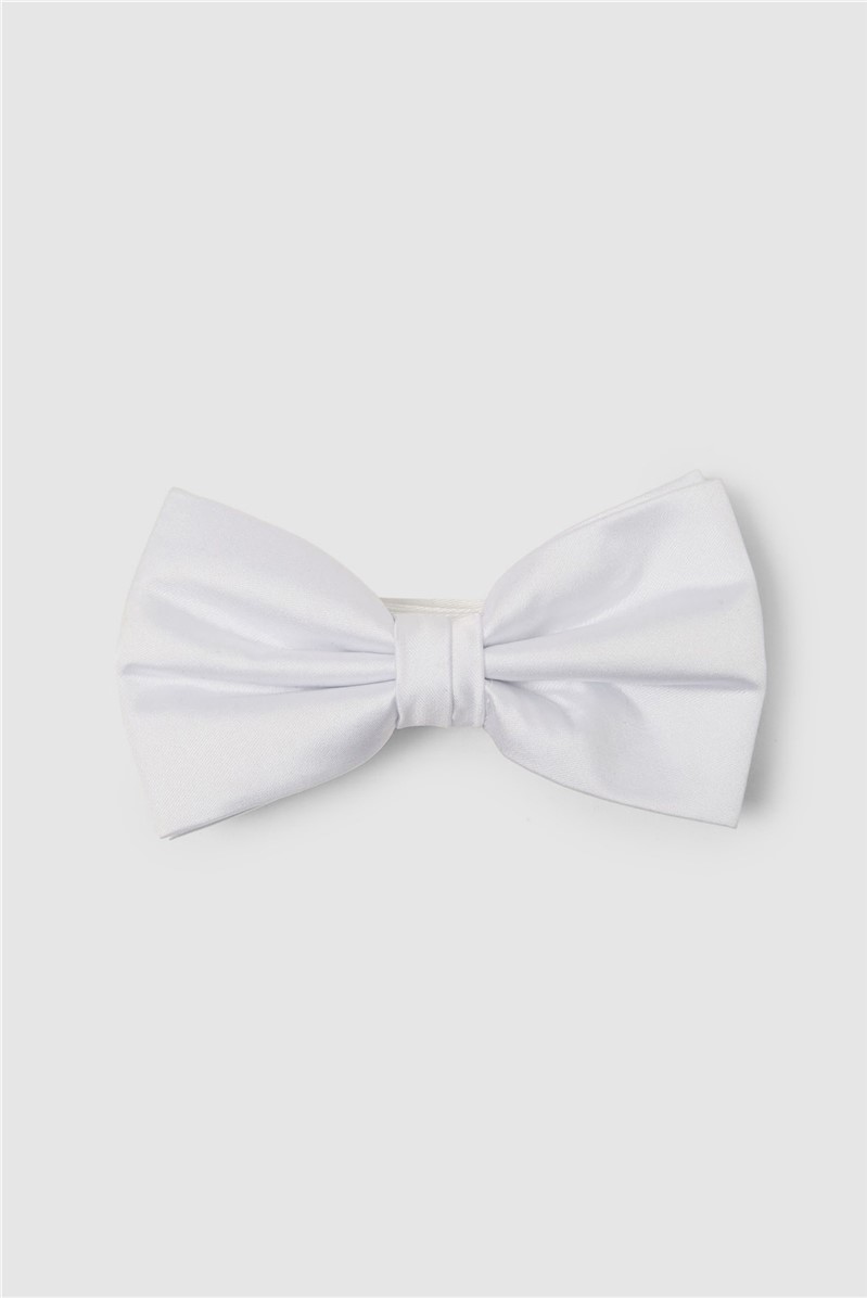  White Satin Bow Tie