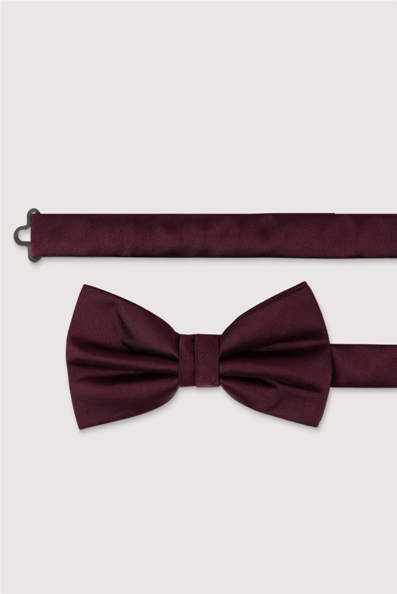  Burgundy Satin Bow Tie