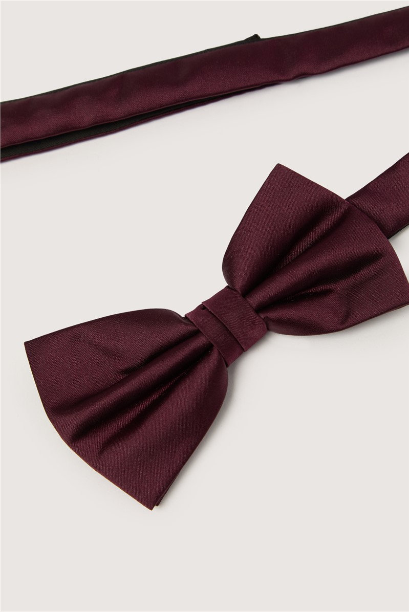  Burgundy Satin Bow Tie