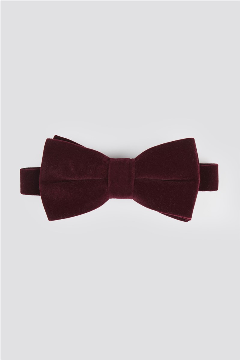  Burgundy Velvet Bow Tie