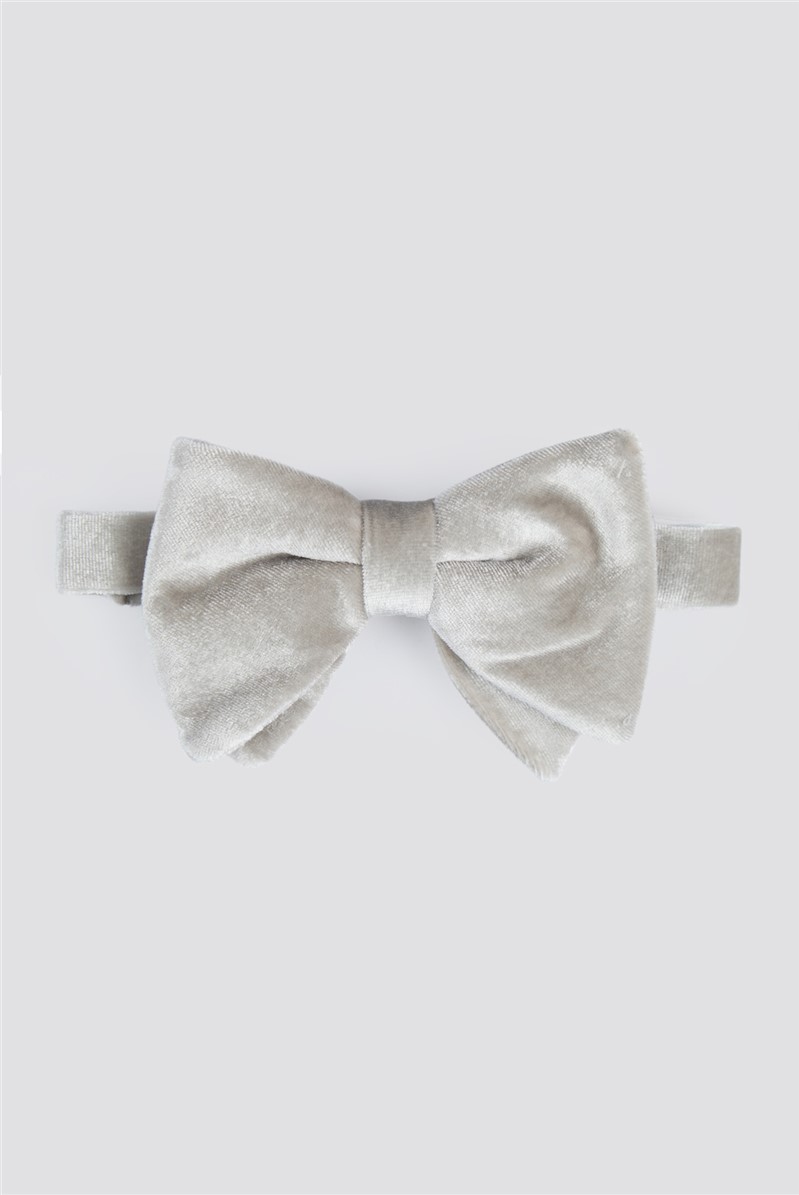  Silver Velvet Bow Tie