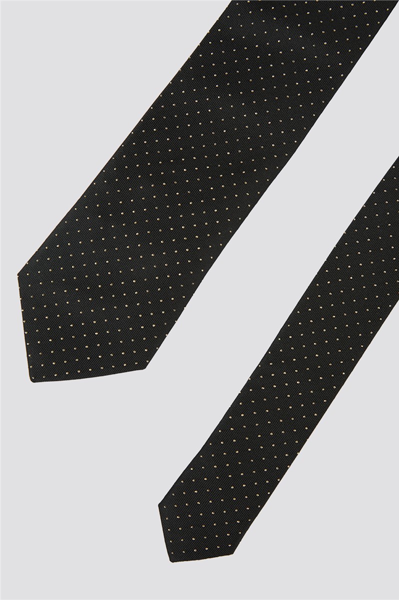  Black and Gold Polka Dot Tie