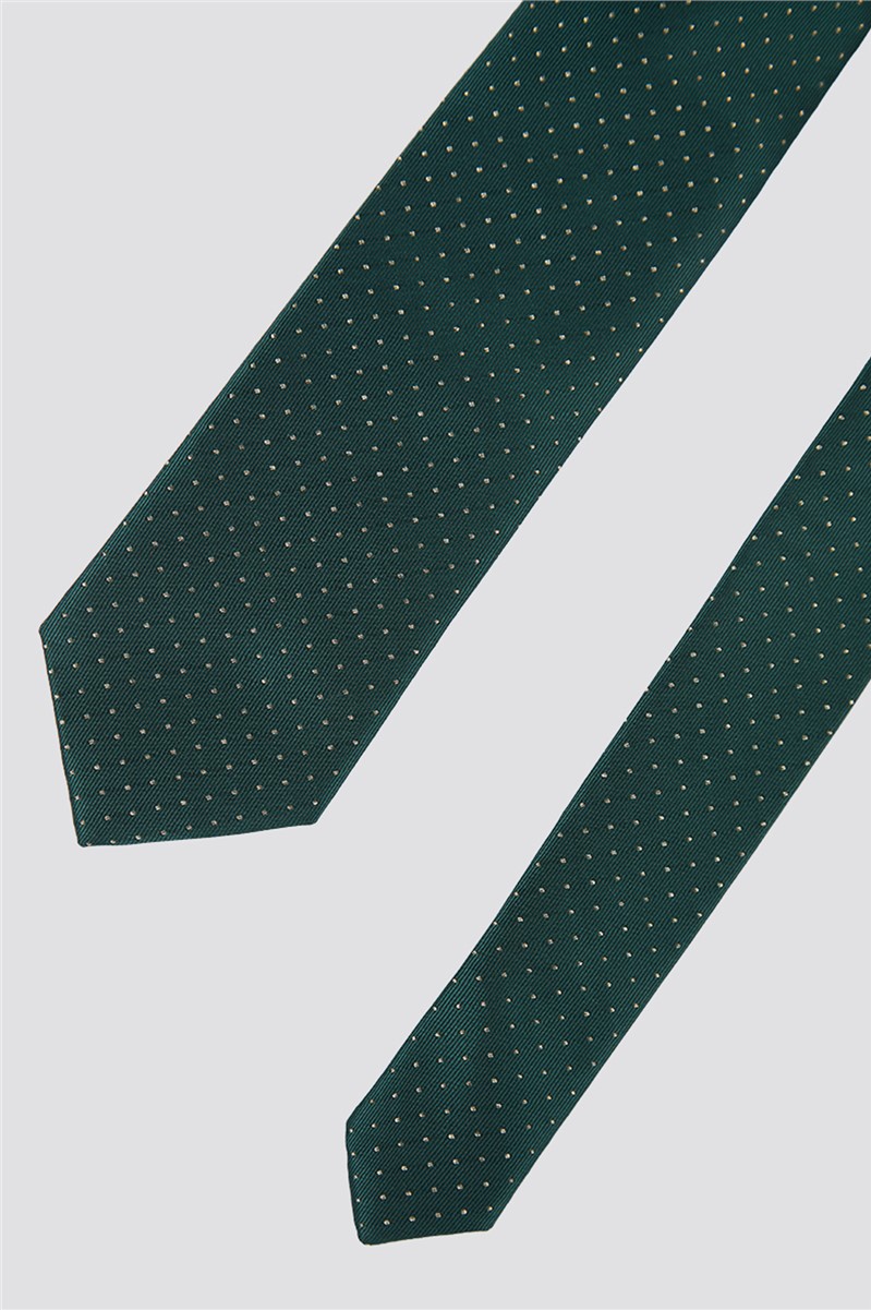  Emerald and Gold Polka Dot Tie