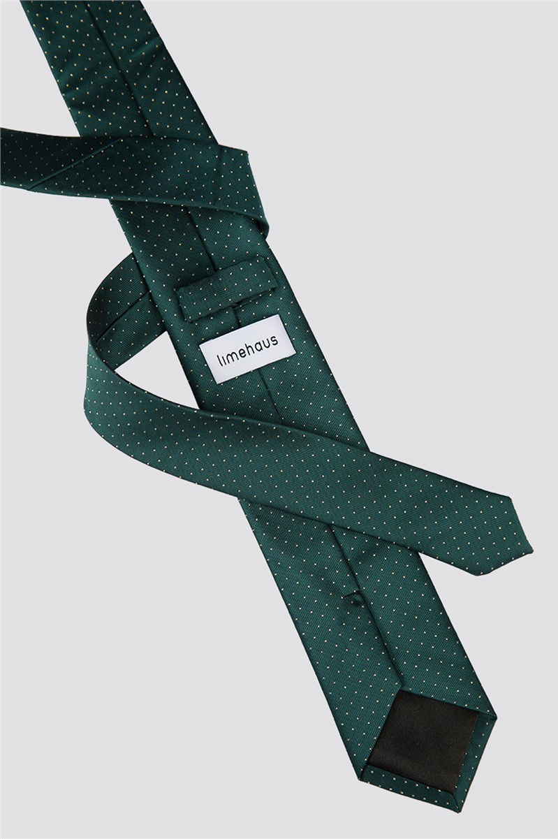  Emerald and Gold Polka Dot Tie