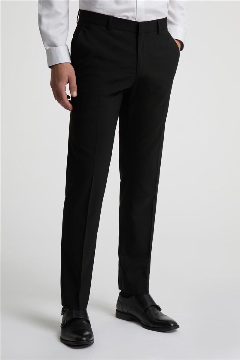  Tailored Fit Black Stretch Suit