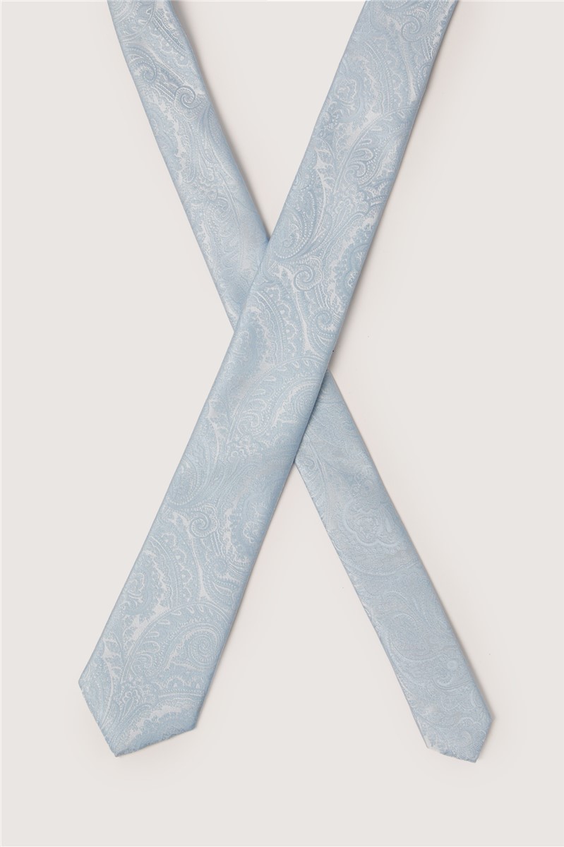  Light Blue Paisley Pocket Square