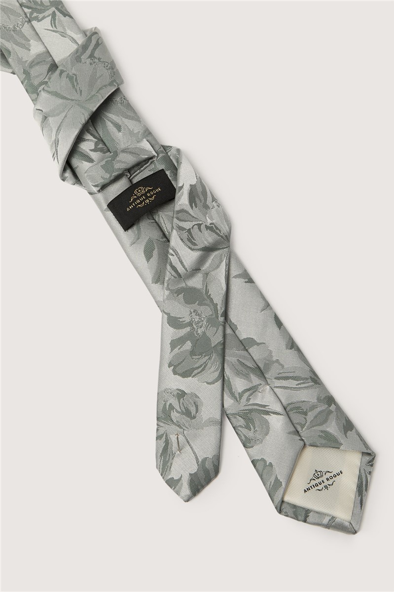 Green Summer Floral Tie