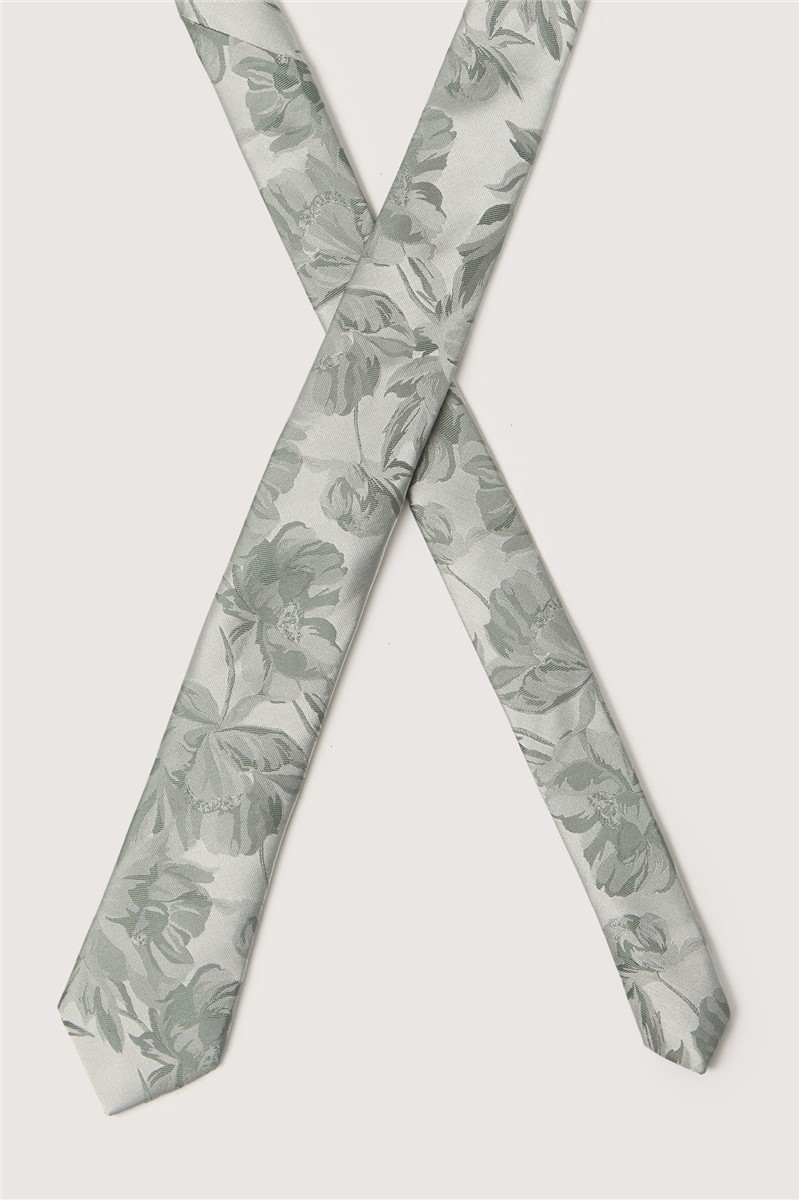  Green Summer Floral Tie