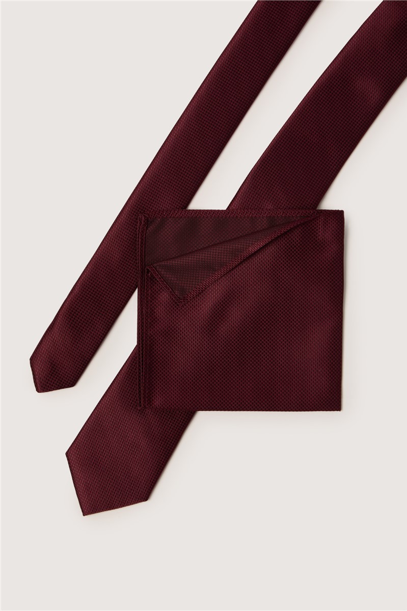  Burgundy Textured Pocket Square