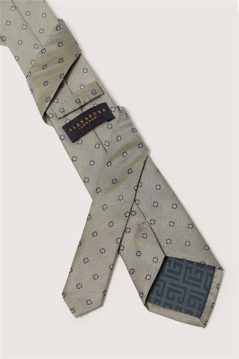  Sage Daisy Jacquard Silk Tie