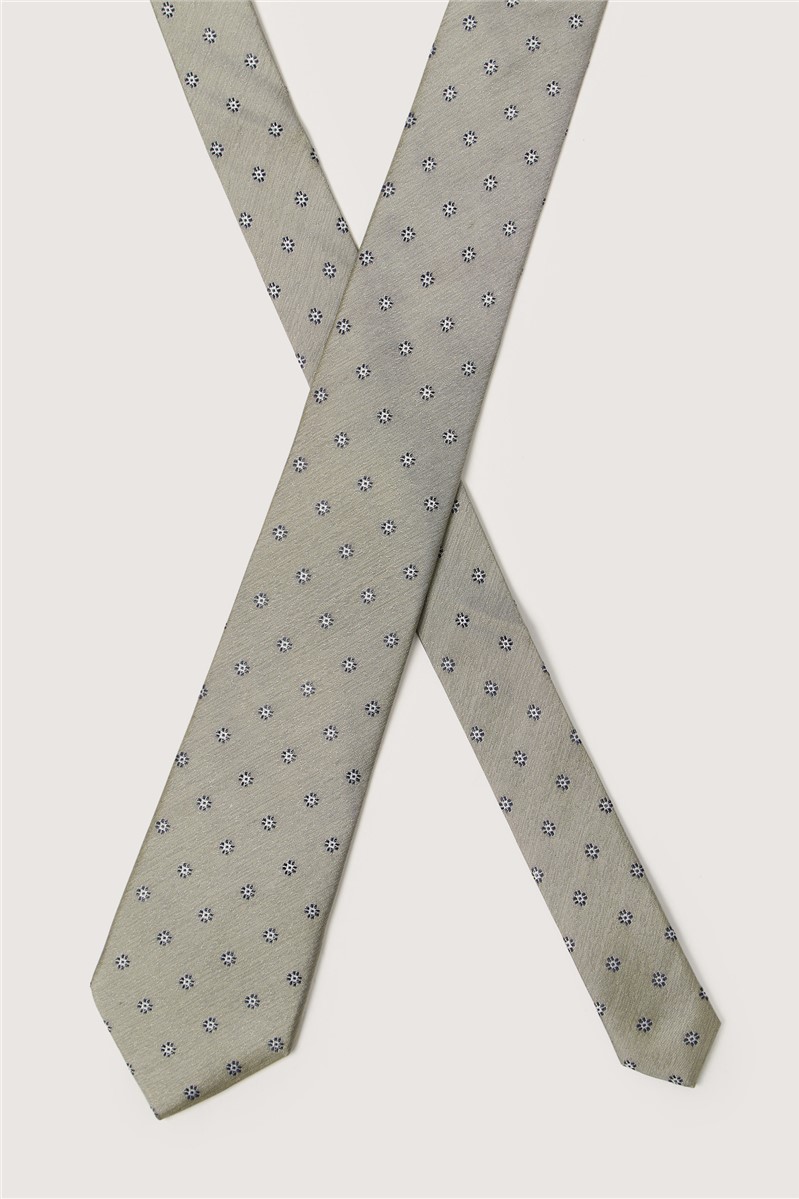  Sage Daisy Jacquard Silk Tie