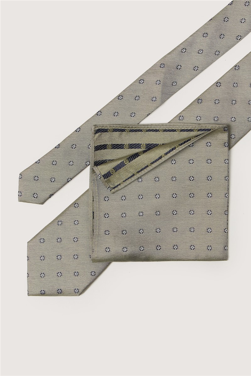  Sage Daisy Jacquard Silk Tie