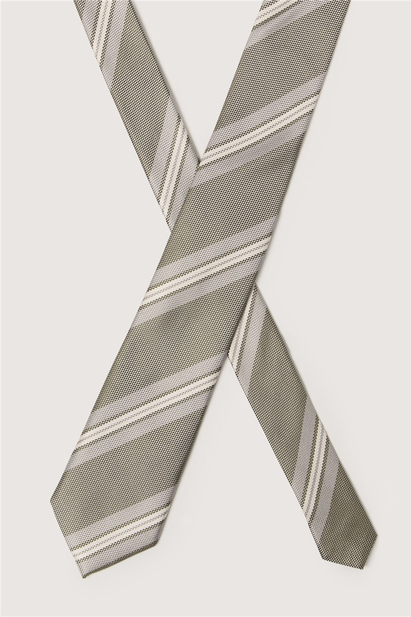 Sage Multi Stripe Silk Tie