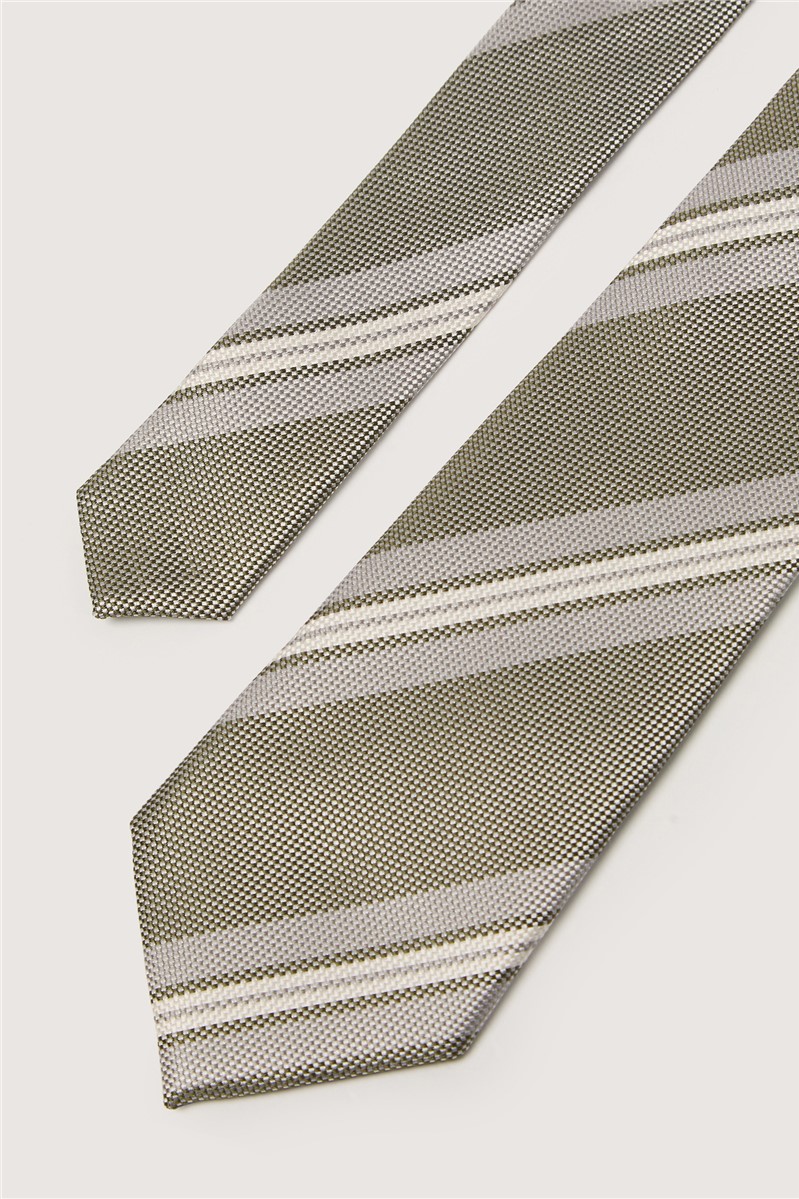  Sage Multi Stripe Silk Tie