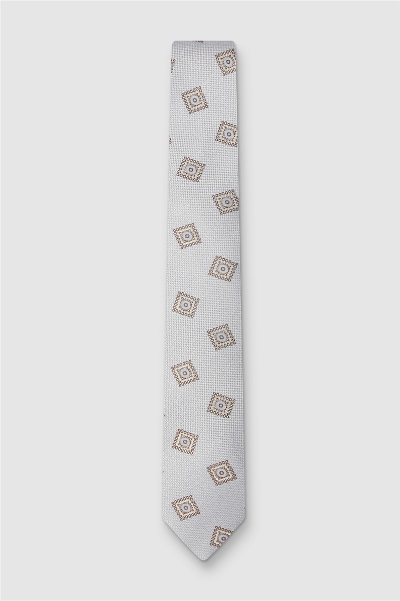  Light Blue Medallion Silk Pocket Square