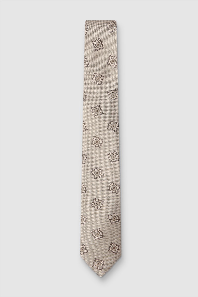  Champagne Medallion Silk Pocket Square