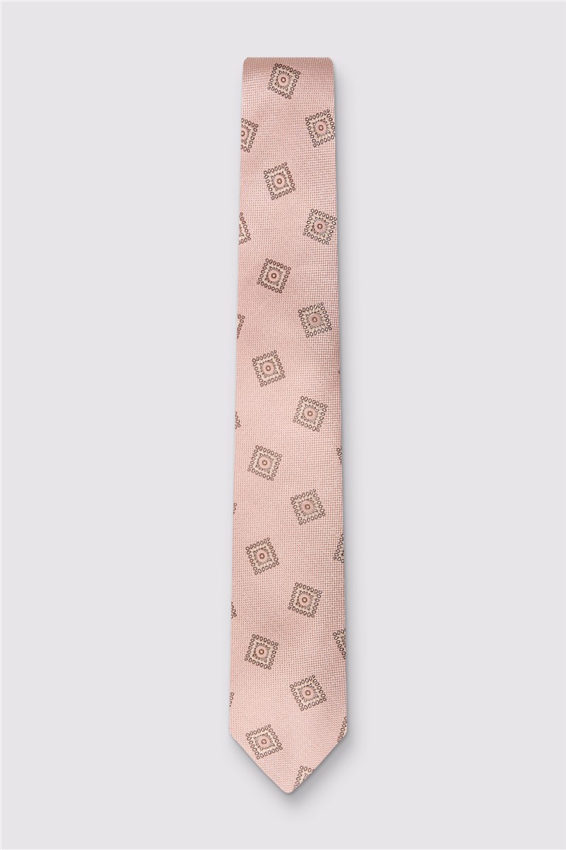  Pink Medallion Silk Tie