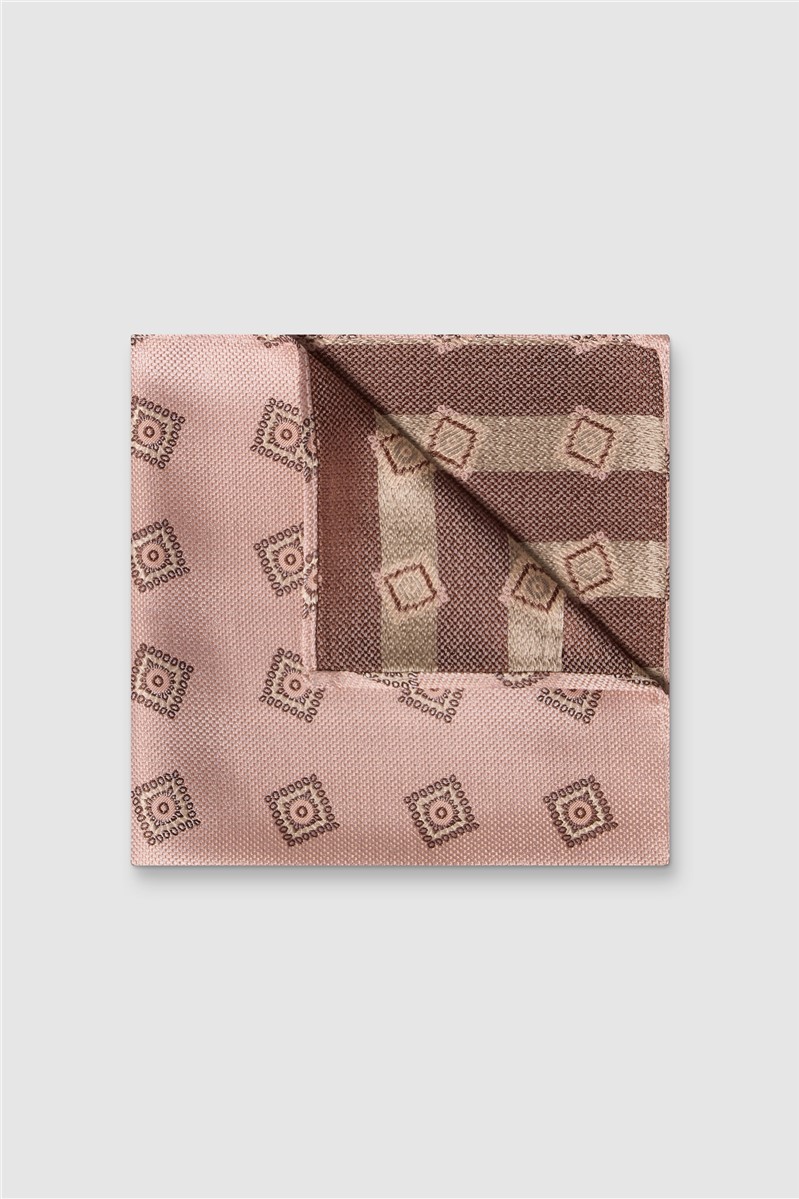 Pink Medallion Silk Pocket Sqaure