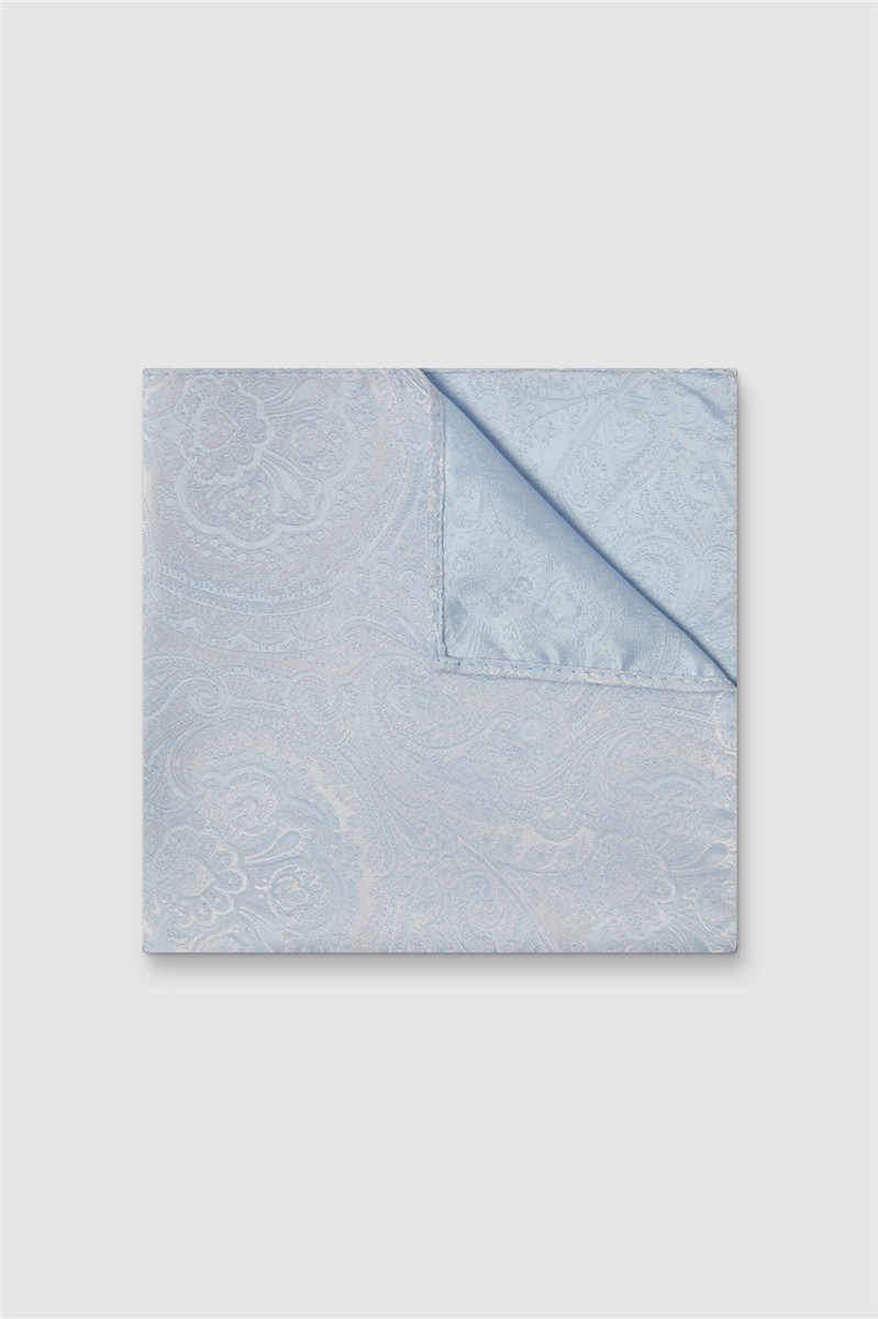  Light Blue Paisley Pocket Square