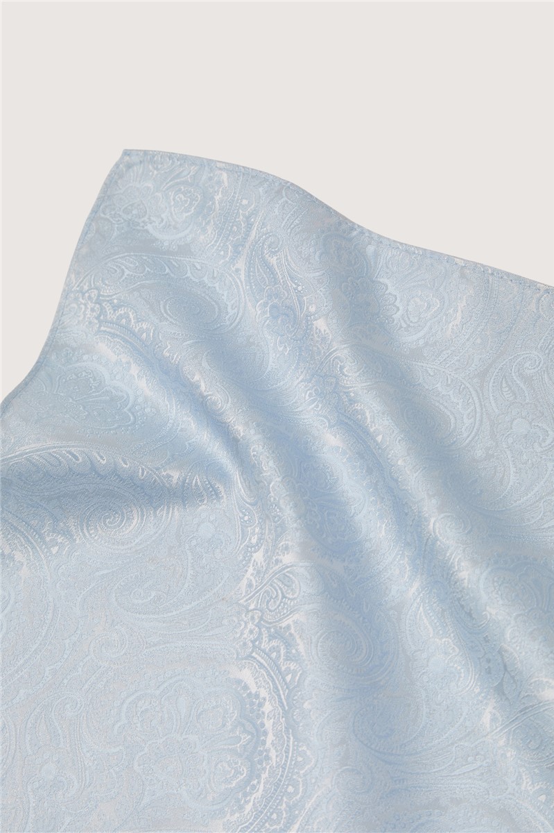  Light Blue Paisley Pocket Square