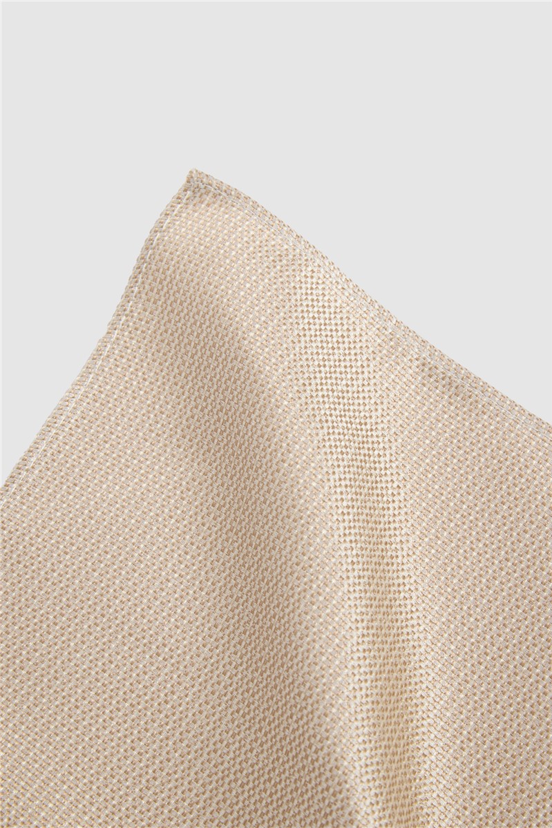  Ecru Textured Pocket Square