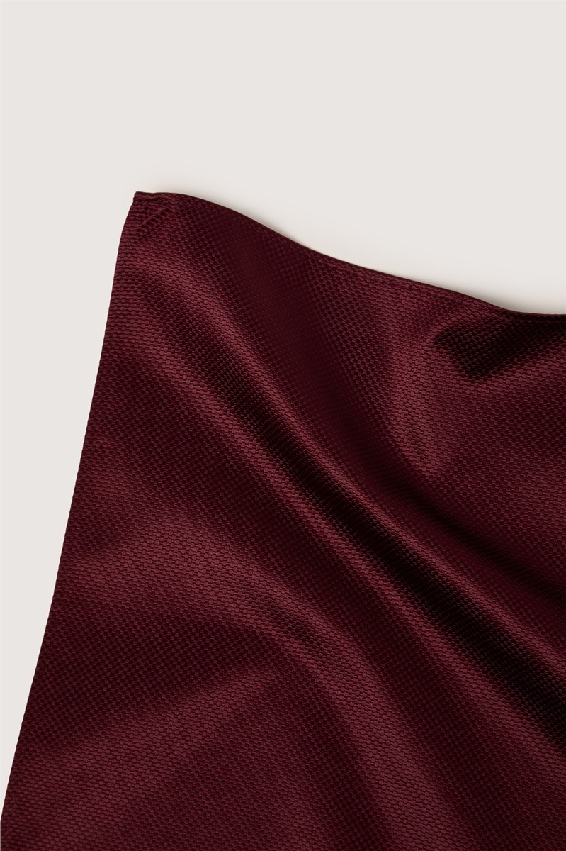  Burgundy Textured Pocket Square