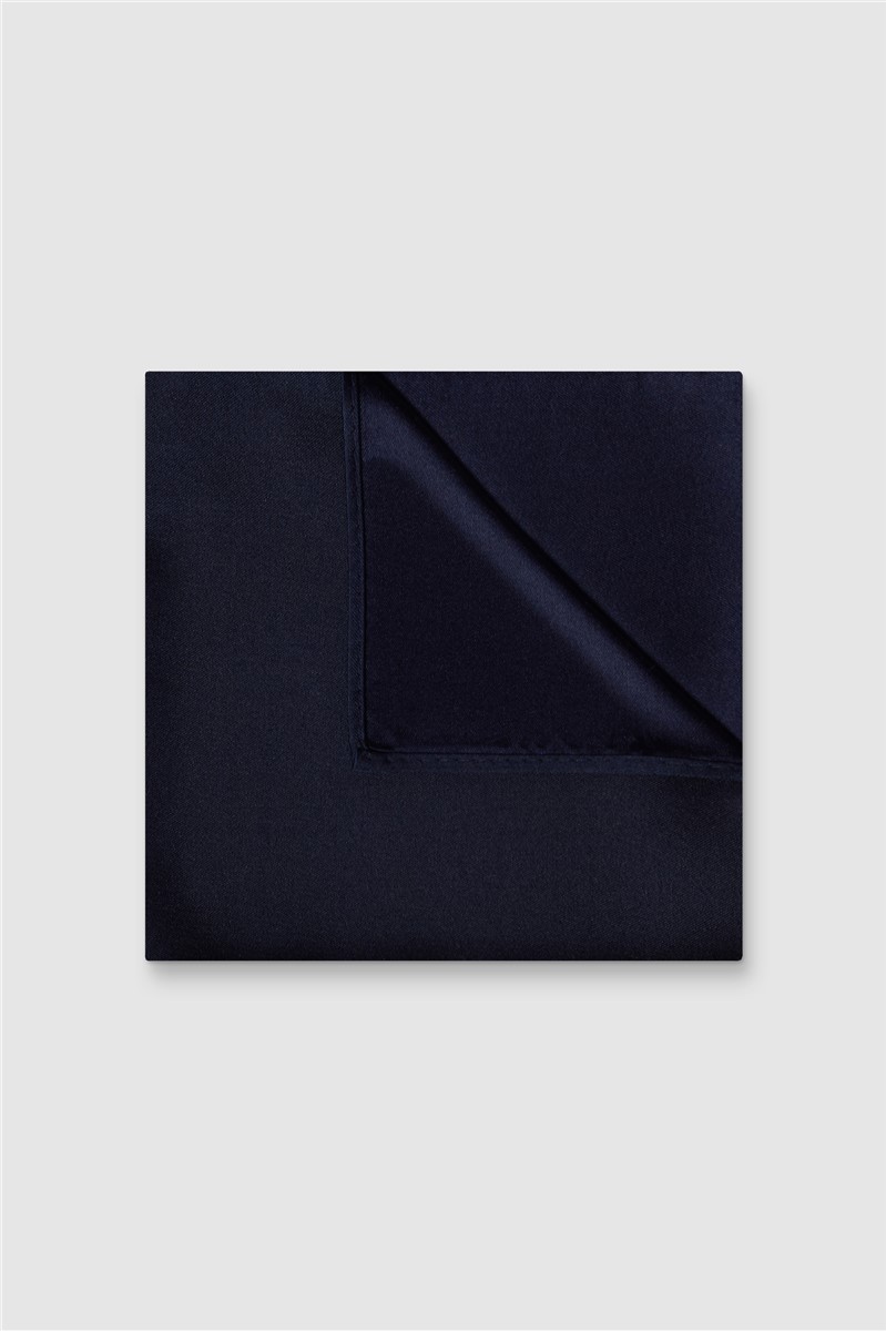  Navy Silk Pocket Square