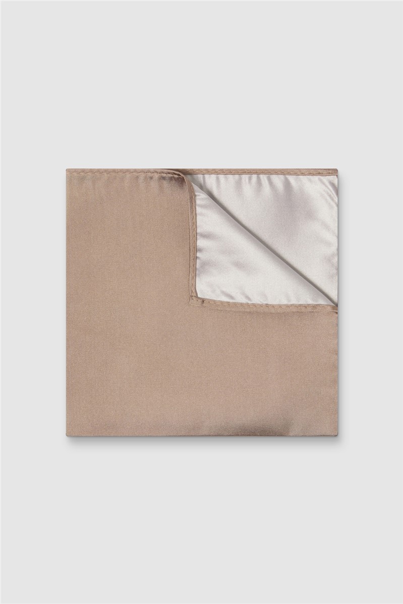  Taupe Silk Pocket Square