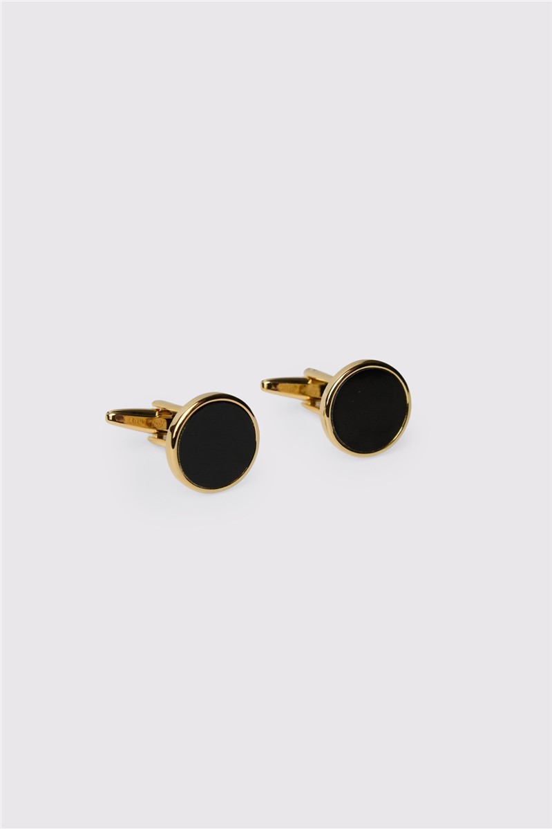  Gold Onyx Cufflinks