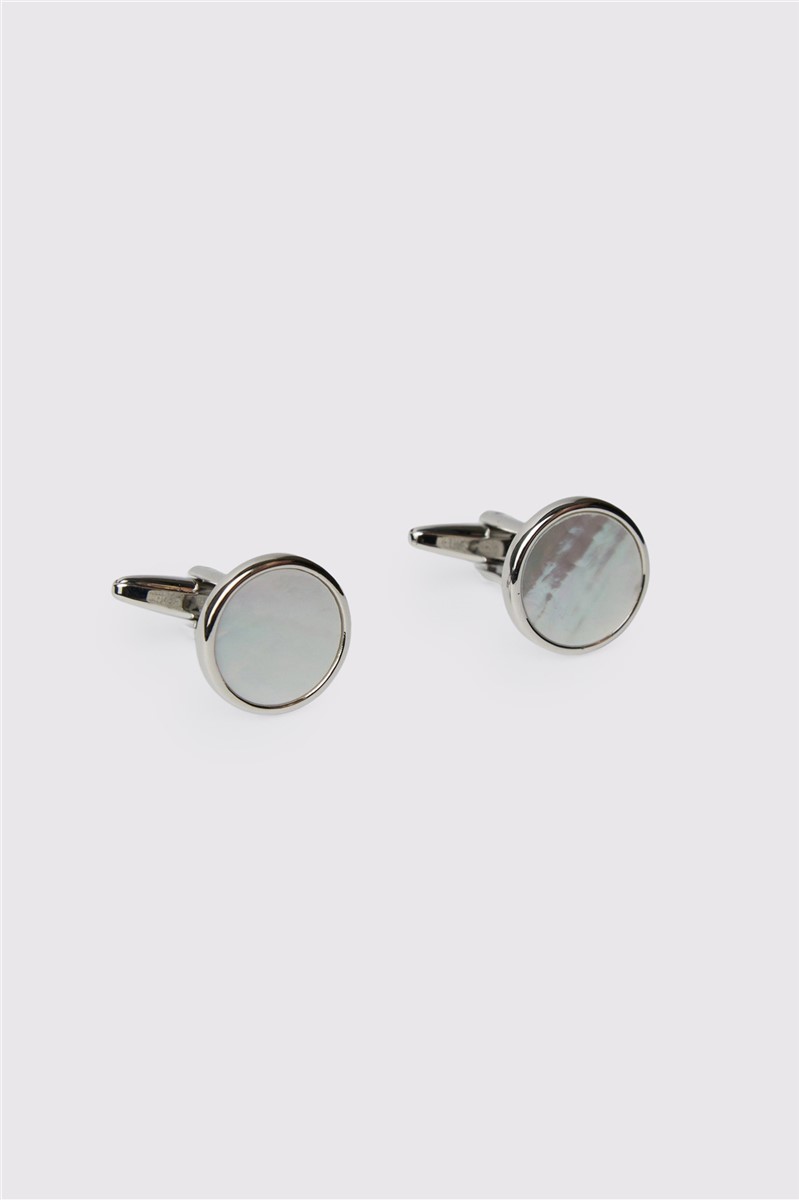  Silver Mother of Pearl Cufflinks