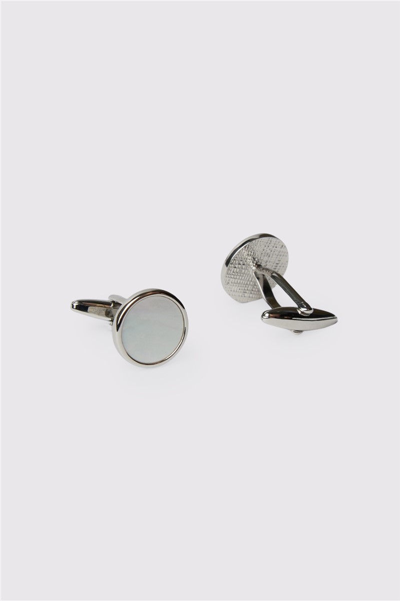  Silver Mother of Pearl Cufflinks