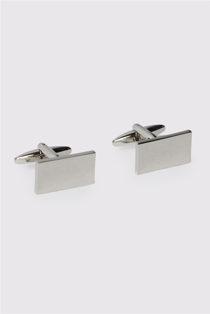  Silver Rectangle Cufflinks