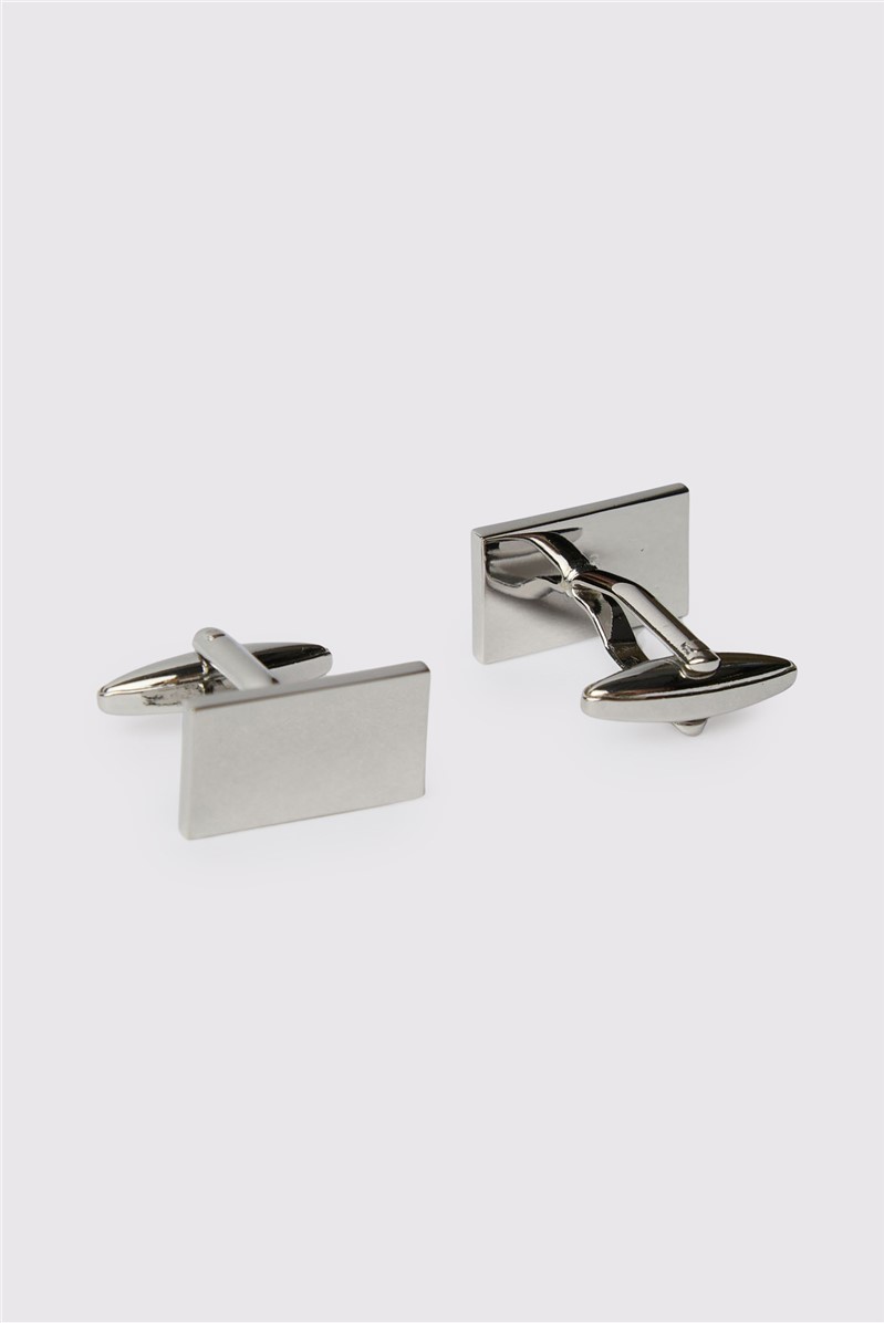  Silver Rectangle Cufflinks