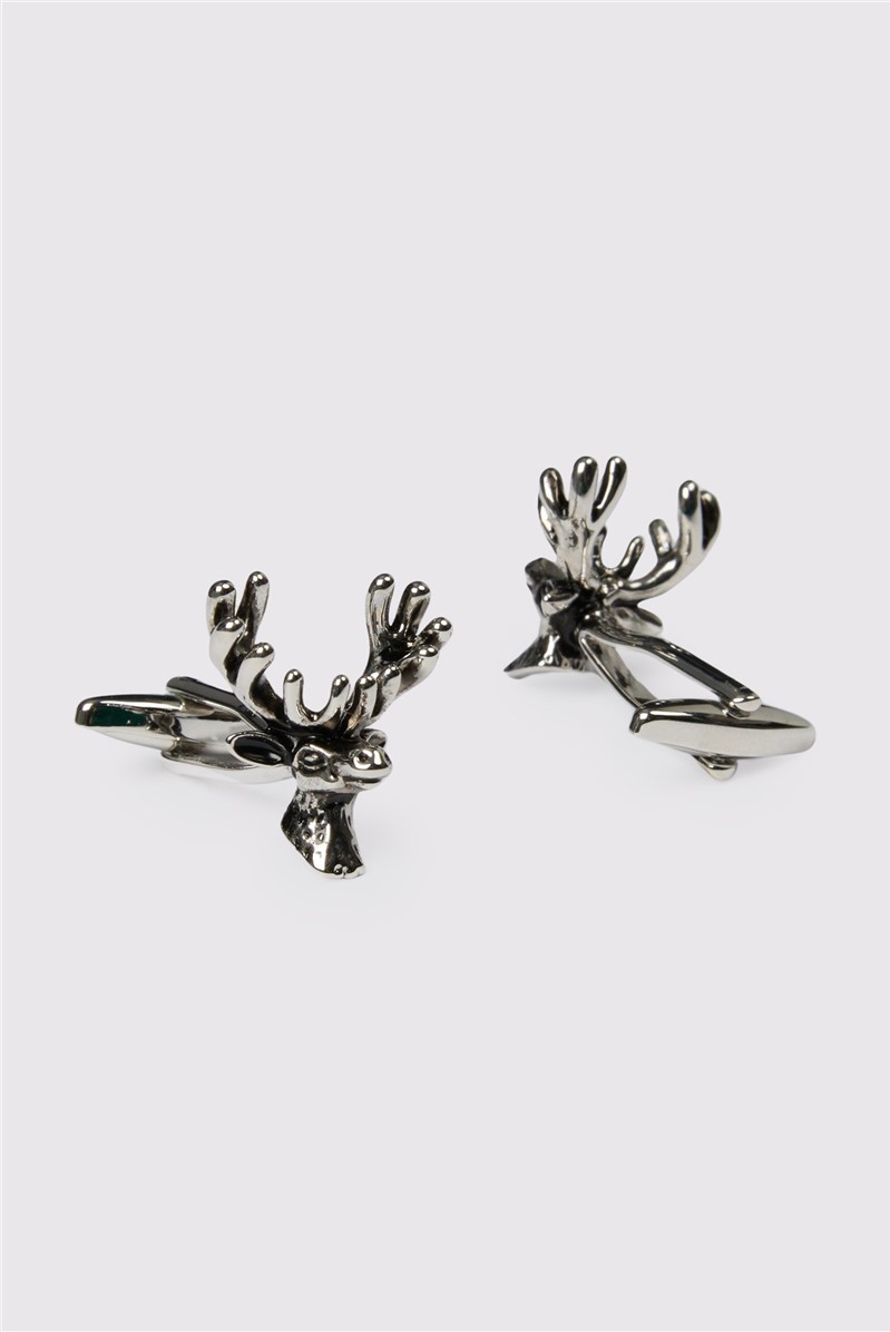  Silver Stags Head Cufflinks