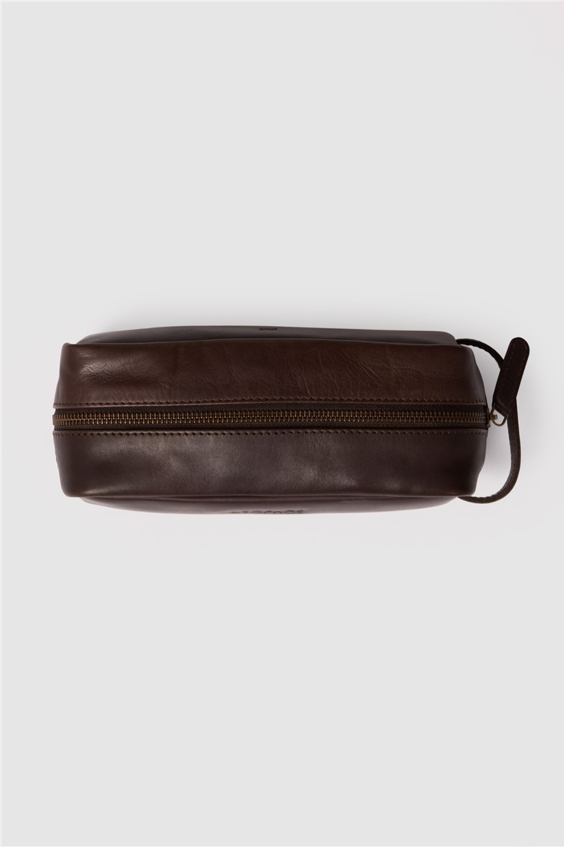  Brown Leather Washbag