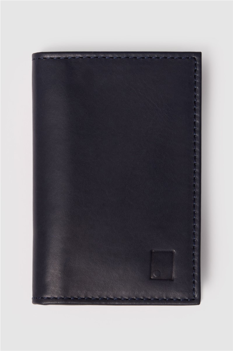  Navy Leather Card Holder
