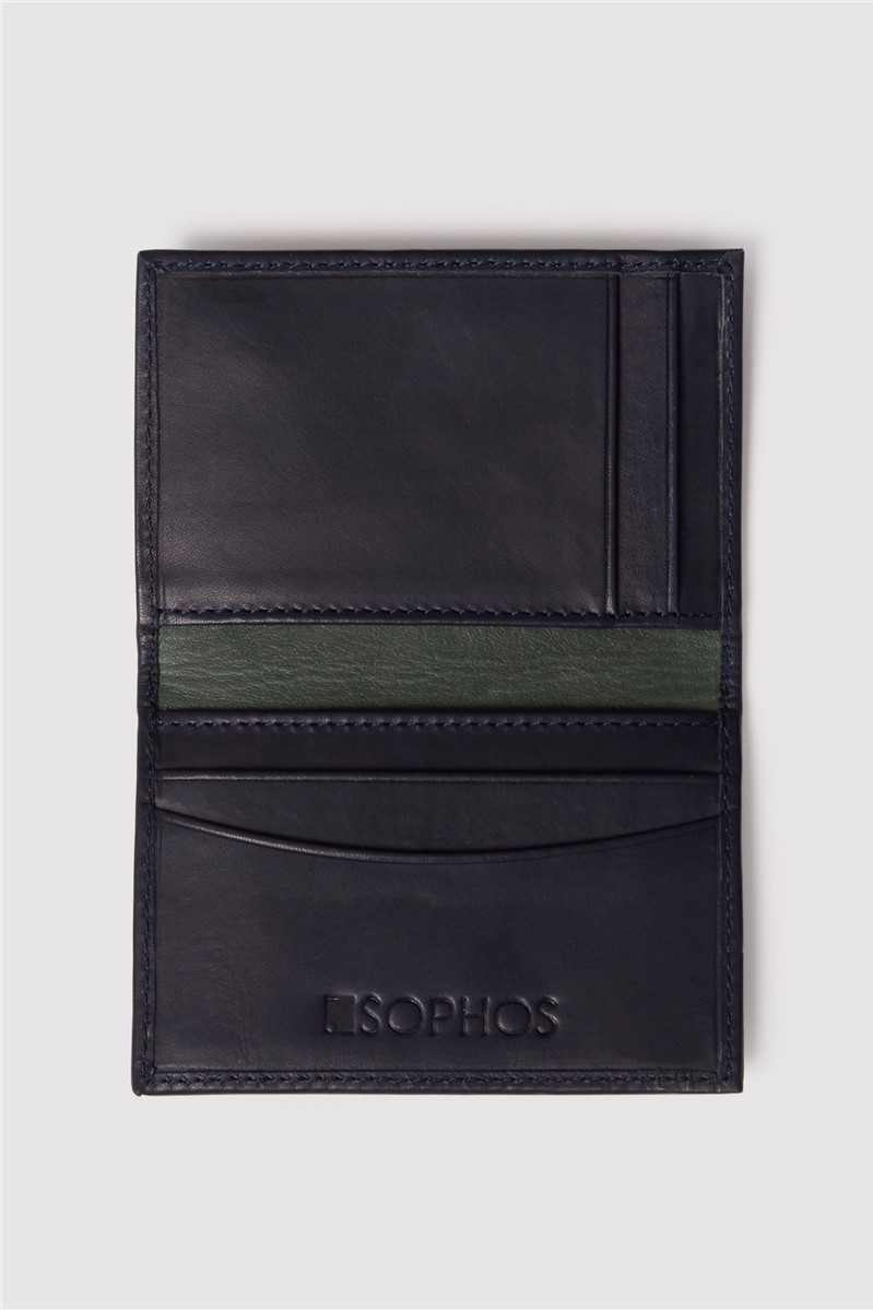  Navy Leather Card Holder