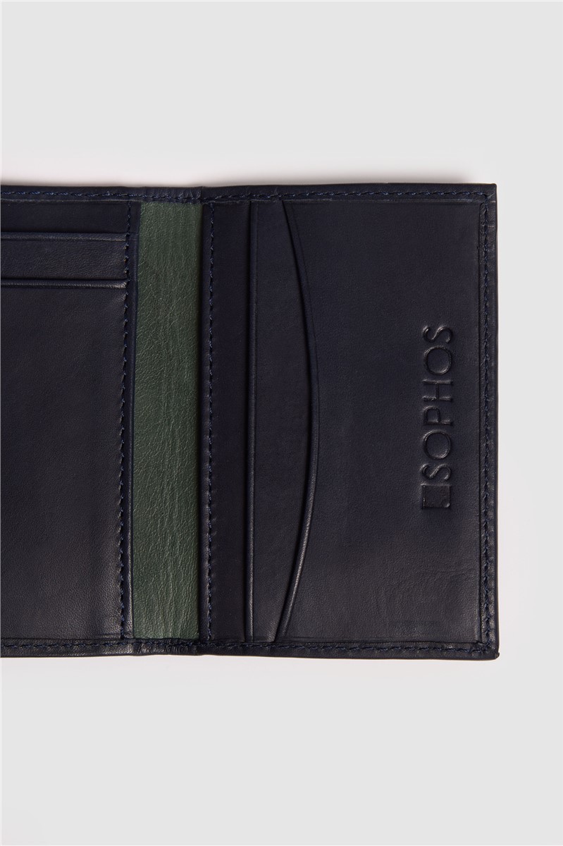  Navy Leather Card Holder
